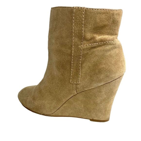 Nine West Women's Gottarun Wedge Leather Suede Light Brown Taupe Boots Size 9 - Picture 9 of 10